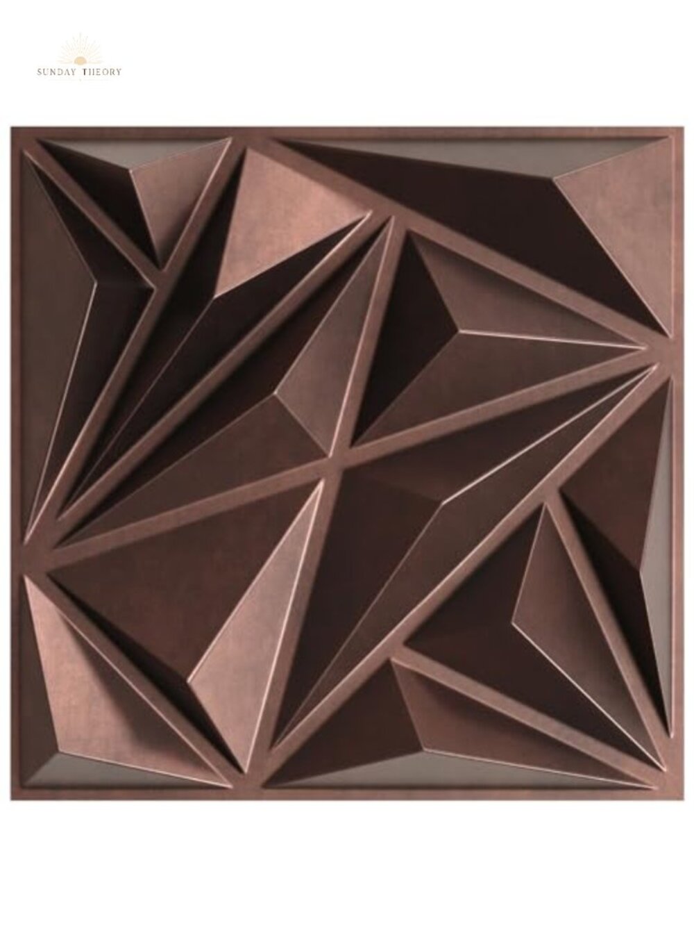 STICKGOO 3D Diamond Wall Panels, Antique Copper, 12x12, 33 Pack Decor
